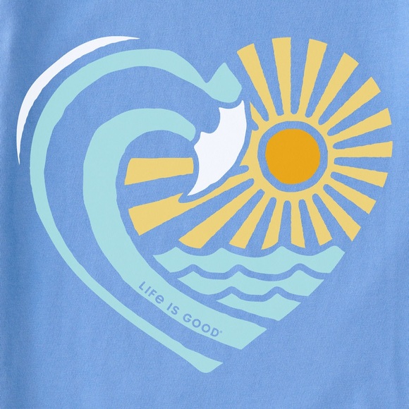 Life is Good Waveheart Short Sleeve Crusher T shirt - Picture 2 of 4